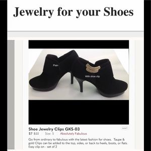 Taupe/Gold Shoe Jewelry Clips TPE1